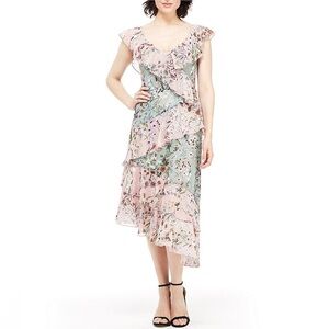 Maggy London Floral Asymmetrical Dress